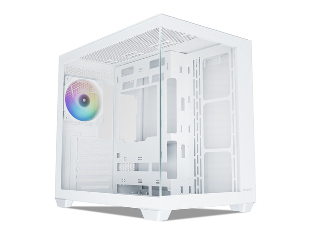 Vetroo AL900 ATX Computer PC Case 270° Full View Tempered Glass Pre-Installed ARGB & PWM Fan in Rear 360mm Radiator Support High-Air flow...