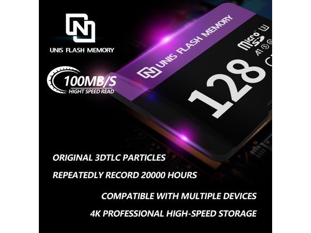 UMEMORY UF100 128GB Micro SD Card U3 A1, 100MB/s Read, High-Endurance TF Memory Card for 4K Cameras, Drones, Gaming & Security Systems