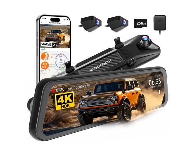 WOLFBOX G900 Tripro Bumper Version 3 Channel 4K Mirror Dash Cam, 8MP STARVIS 2 IMX678 Night Vision, 4K+2.5K+1080P Front and Rear Bumper Dash Cam,...