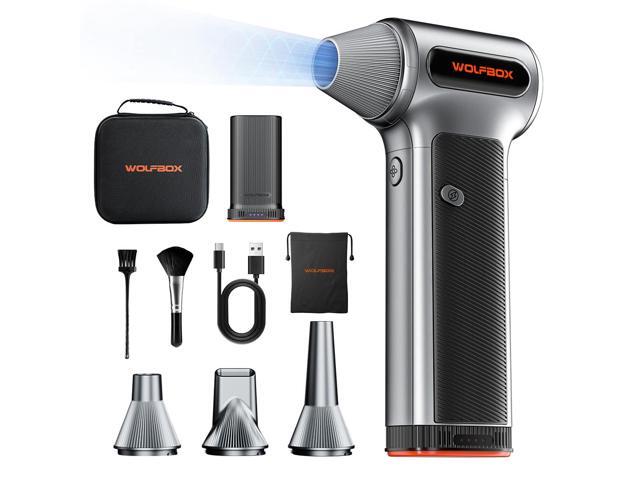 WOLFBOX MF200-2PK Hurricane-Power Electric Air Blower, 2 Swappable Battery Packs & Case, Equipped with Specialized Nozzle, Compressed Air Duster...
