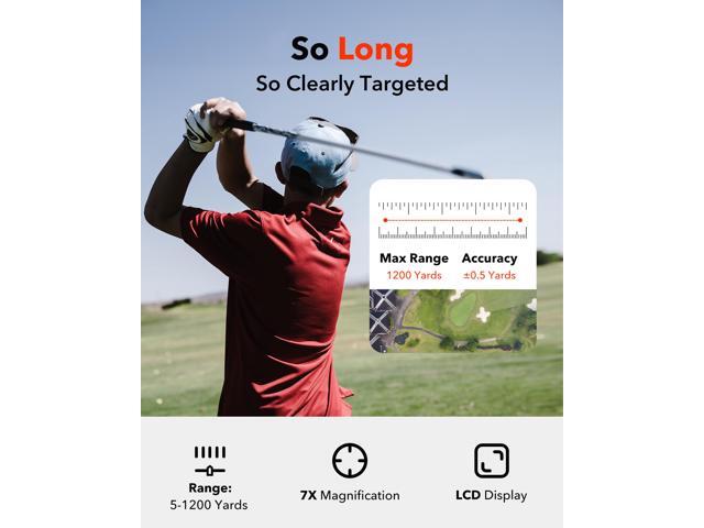 REDTIGER Golf Rangefinder with Slope, 1200 Yards Laser Range Finder Golfing, 7X Magnification, Flag Pole Locking Vibration, Rechargeable Range...