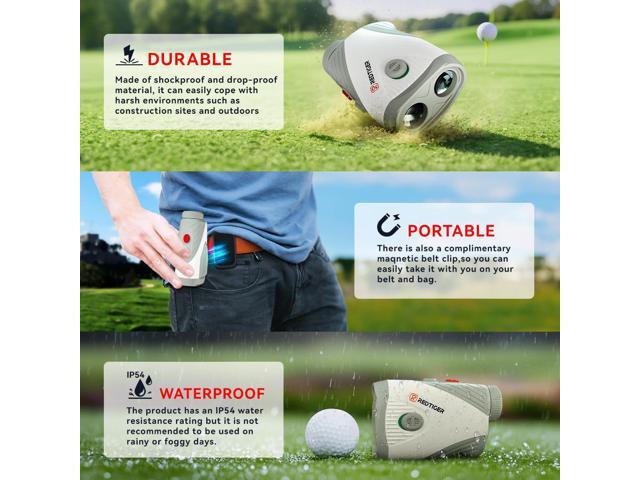 REDTIGER Golf Rangefinder with Slope, 1200 Yards Laser Range Finder Golfing, 7X Magnification, Flag Pole Locking Vibration, Rechargeable Range...