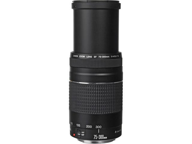 Canon EF 75-300mm f/4-5.6 III Lens (Black) 6473A003 - 7PC Accessory Bundle
