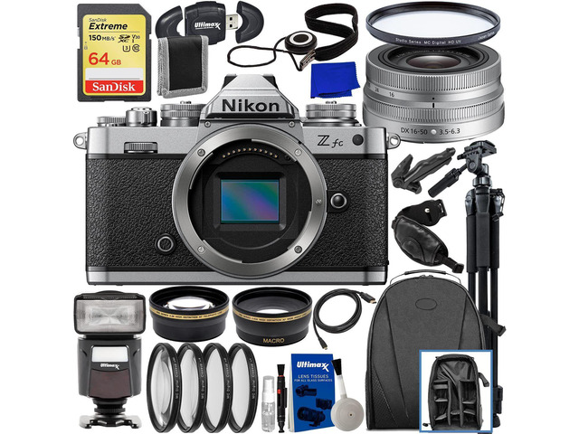 Nikon Zfc Mirrorless Camera with 16-50mm Silver Lens - 16PC Accessory Bundle
