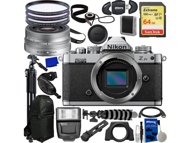 Nikon Zfc Mirrorless Camera with 16-50mm Silver Lens - 12PC Accessory Bundle