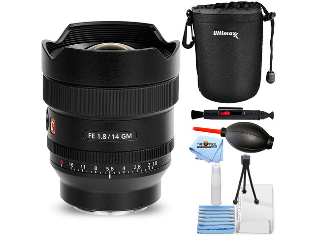 Sony FE 14mm f/1.8 GM Lens SEL14F18GM - Essential Lens Pouch Bundle
