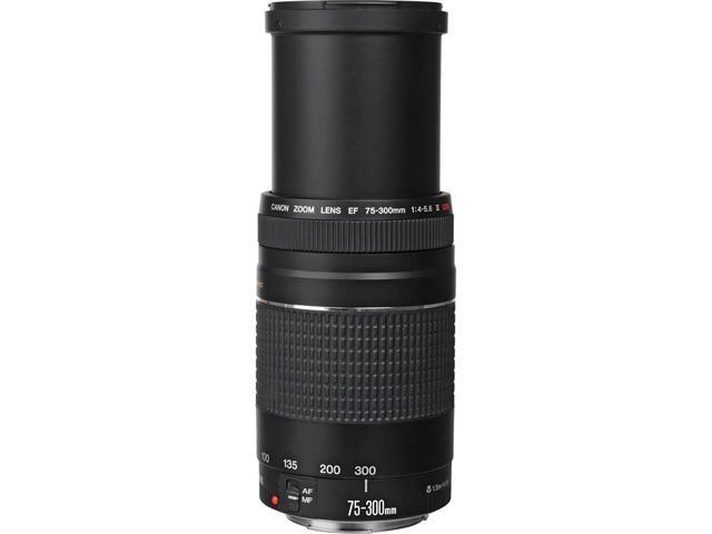 Canon EF 75-300mm f/4-5.6 III Lens (Black) White Box - 12PC Accessory Bundle