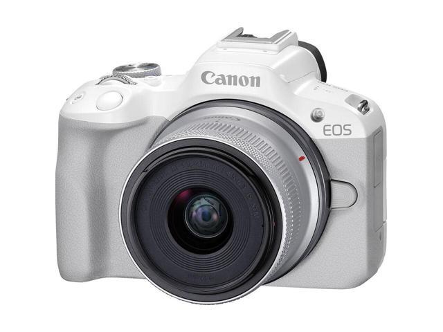 Canon EOS R50 Mirrorless Camera with 18-45mm Lens (White) 5812C012 - 7PC Bundle