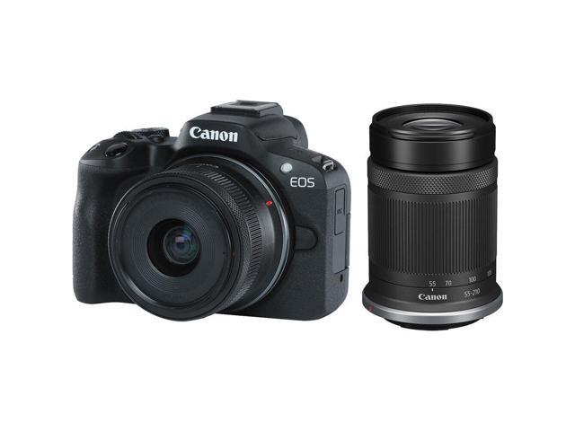 Canon EOS R50 Mirrorless Camera with 18-45mm and 55-210mm Lenses (Black) Bundle