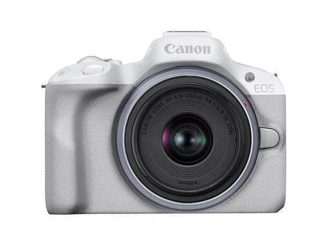 Canon EOS R50 Mirrorless Camera with 18-45mm and 55-210mm Lenses (White)