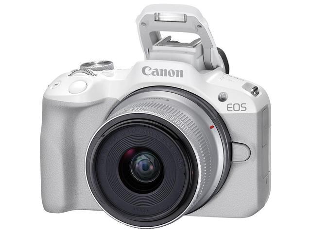 Canon EOS R50 Mirrorless Camera with 18-45mm and 55-210mm Lenses (White)