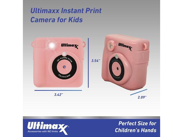 Ultimaxx Instant Print Camera for Kids Teens ages 8-12 Beginners with 3 Printing Paper Rolls 32GB Micro SD Holiday Christmas Gift Kit