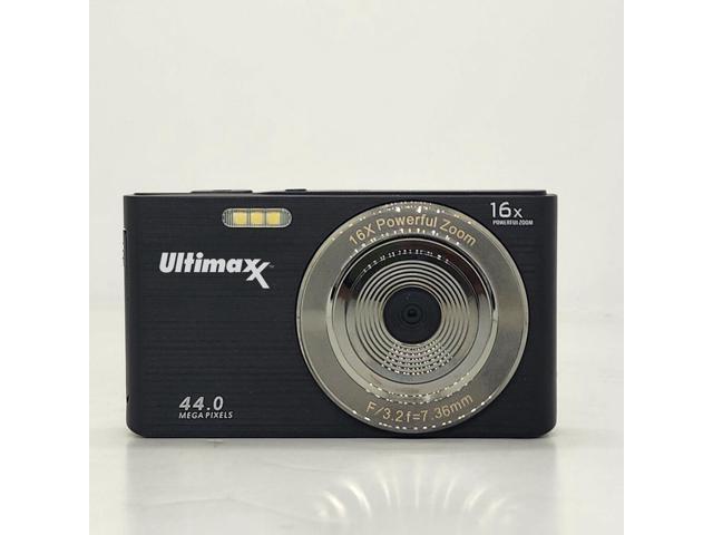 Ultimaxx 44MP Digital Compact Camera with 16x Digital Zoom w/ 32GB Card Bundle