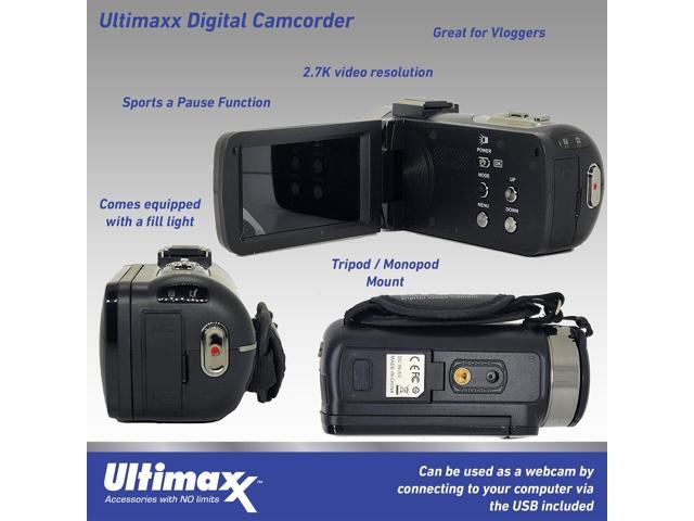 Ultimaxx 4K Ultra HD Camcorder Video Vlogging Camera with LED Light 42MP, 18x Digital Zoom with Remote Control 3.0' LCD Screen Christmas Holiday...
