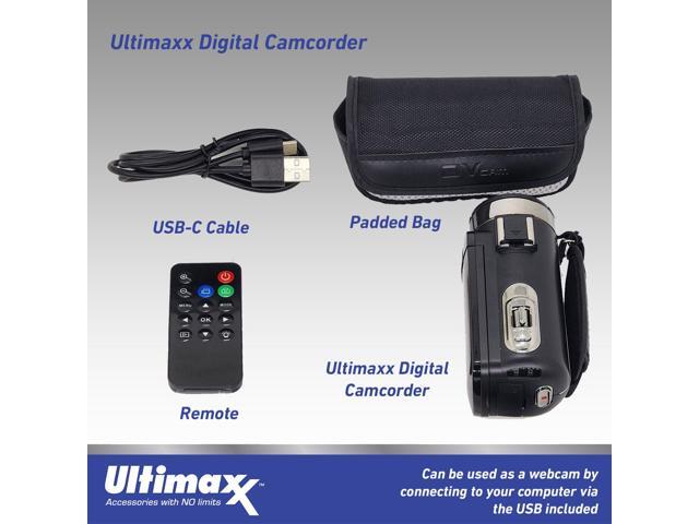 Ultimaxx 4K Ultra HD Camcorder Video Vlogging Camera with LED Light 42MP, 18x Digital Zoom with Remote Control 3.0' LCD Screen Christmas Holiday...