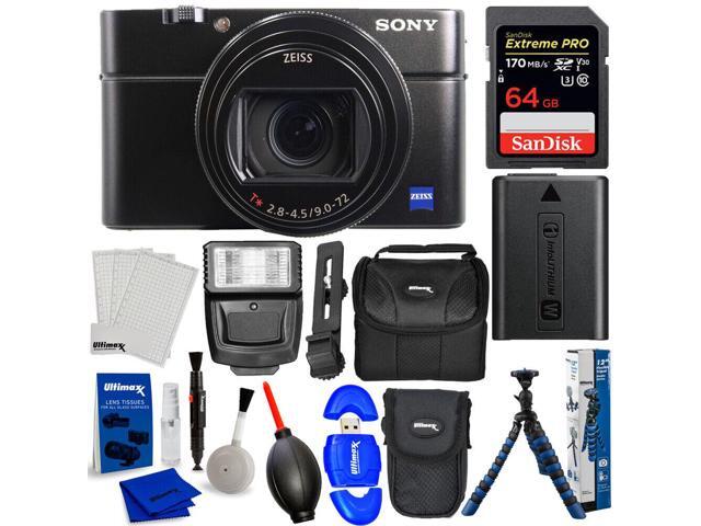 Sony Cyber-shot DSC-RX100 VII Digital Camera Bundle with 32GB + Tripod + Cases