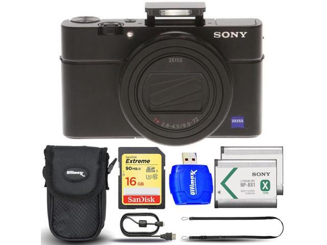 Sony Cyber-shot DSC-RX100 VII Digital Camera + EXT BATT + Pouch 16GB Bundle