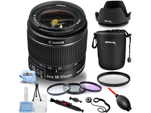 Canon EF-S 18-55mm f/3.5-5.6 IS II Autofocus Lens - 10PC Accessory Bundle