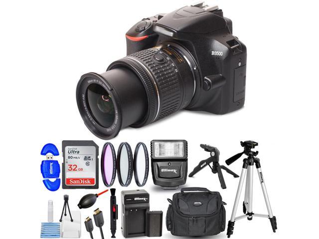 Nikon D3500 DSLR with 18-55mm VR Lens + EXT BATT + 32GB Bundle - HOLIDAY DEAL
