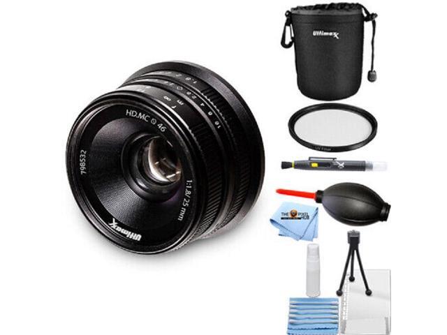 ULTIMAXX 25mm f/1.8 Manual Lens for Sony E Mount (Nex) - 7PC Accessory Kit