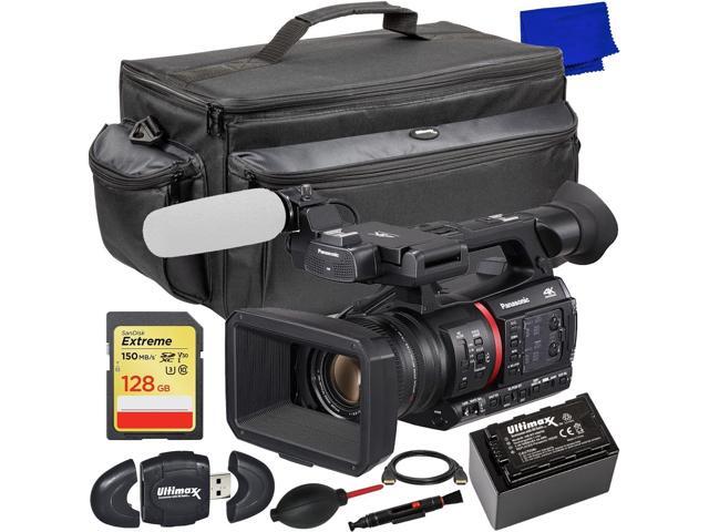 Panasonic AG-CX350 4K Camcorder + 128GB + EXT BATT + X-Large Case Bundle