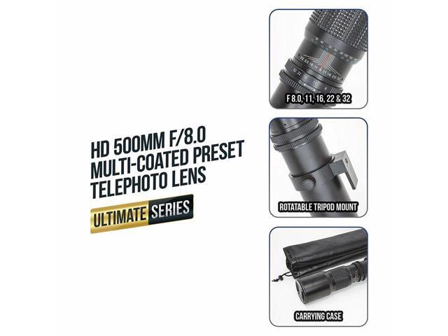 ULTIMAXX High-Power 500mm/1000mm f/8 for Canon DSLRs with Filter Kits + Backpack