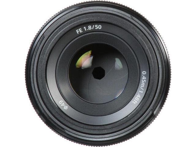 Sony FE Autofocus Motor 50mm f/1.8 Lens (Black) + Filter Kit + Pouch Bundle