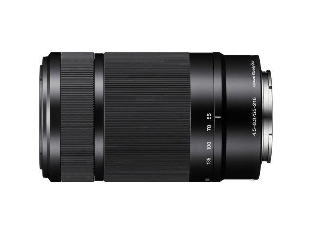 Sony E 55-210mm f/4.5-6.3 OSS Lens (Black) - 7PC Accessory Bundle White Box