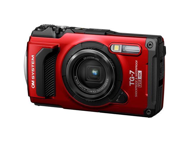OM SYSTEM Tough TG-7 Digital Camera (Red) V110030RU000 - 7PC Accessory Bundle