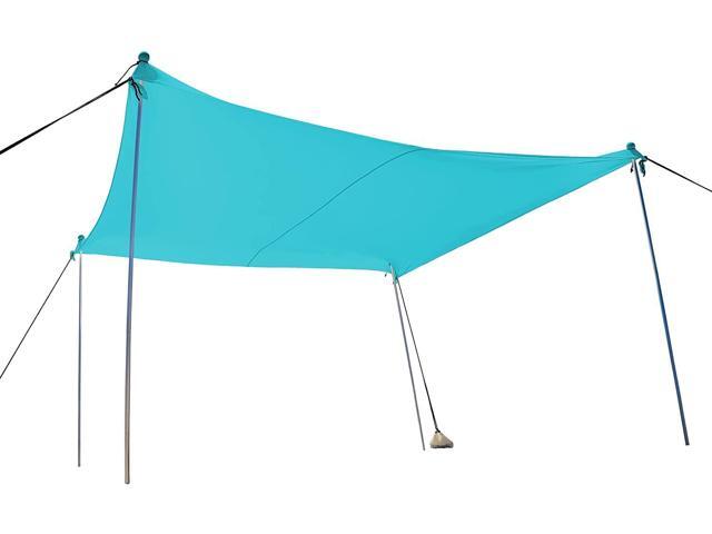 Ready Covers Pop Up Beach Sunshade 10x10' Complete with 4 Poles & Shovel (Aqua)