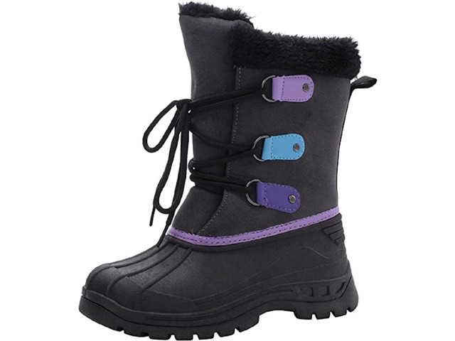 AQUAKIX Kids Toddler And Youth Snow Boots With Sherpa Lining Insulation
