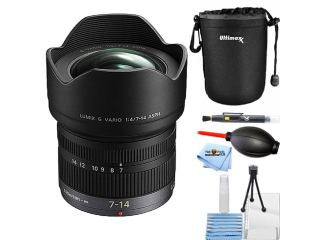 Panasonic Lumix G Vario 7-14mm f/4 ASPH Lens H-F007014 - Lens Pouch Bundle