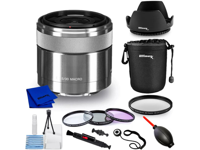 Sony E 30mm f/3.5 Macro Lens SEL30M35 - 10PC Accessory Bundle