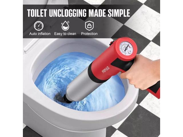 InstaPlunge Pro Electric Plunger (Black) with Multiple Attachable Heads