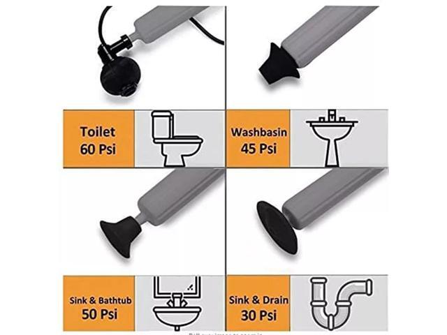 InstaPlunge Pro Electric Plunger (Black) with Multiple Attachable Heads