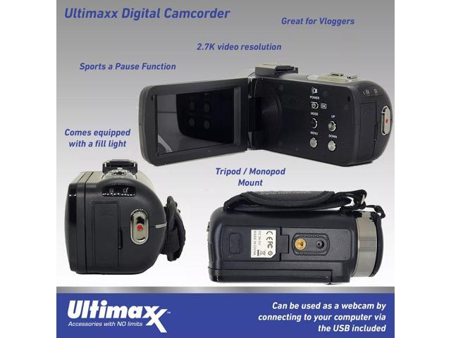 Ultimaxx 4K Ultra HD 42MP Camcorder Video Vlog Camera with LED Light 15PC Bundle