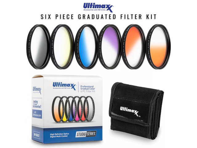 37mm 6 Piece Multi-Coated Professional Gradual Color Filter Kit with Wallet