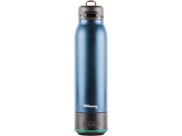 Vacuum Insulated Water Flask Bottle w/ Rechargeable Bluetooth Speaker Navy Blue