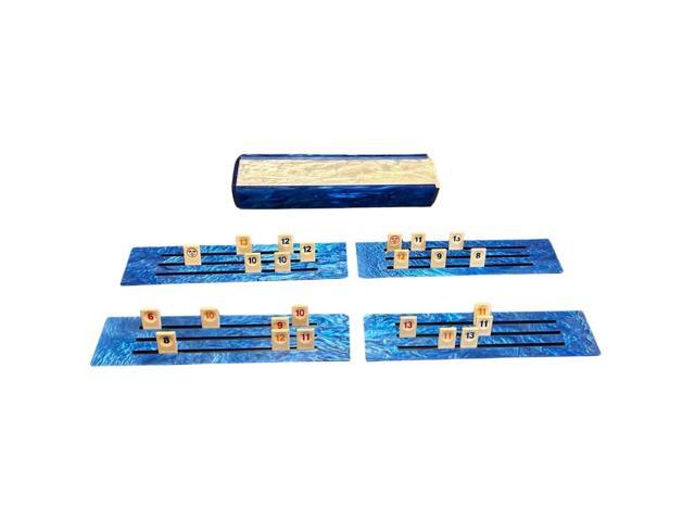 Ready Covers Lucite Rumikub Premium Set with Acrylic Box (Blue/White Marble)