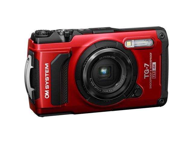 OM SYSTEM Tough TG-7 Digital Camera (Red) V110030RU000 - 7PC Accessory Bundle