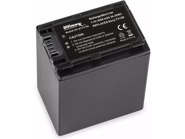 ULTIMAXX Rapid Charger with 2x NP-FV100 Batteries for Sony DCR-SR15 and SR2
