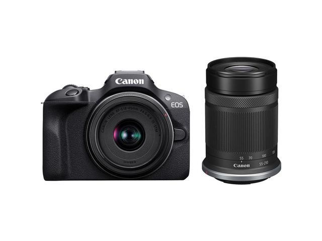 Canon EOS R100 Mirrorless Camera with 18-45mm and 55-210mm Lenses - 10PC Bundle