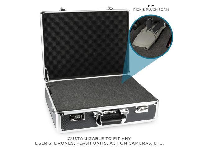 Medium Aluminum Camera Drone Case DIY Customizable Foam with Dual Combo Locks