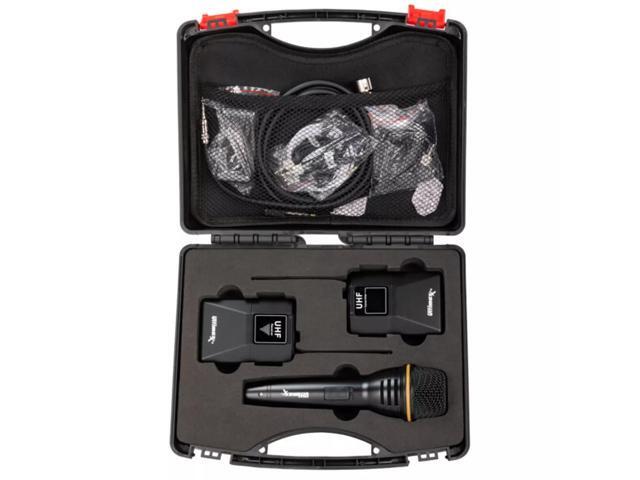 Ultimaxx Wireless Mic Kit with Lavalier Mic, Cables, Carry Case and Handheld Mic