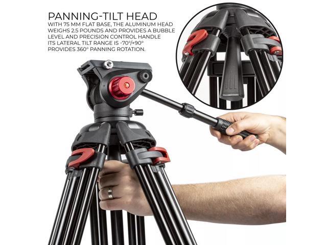 72' 180cm Portable Video Camera Tilt Tripod and Heavy Duty Dolly Bundle