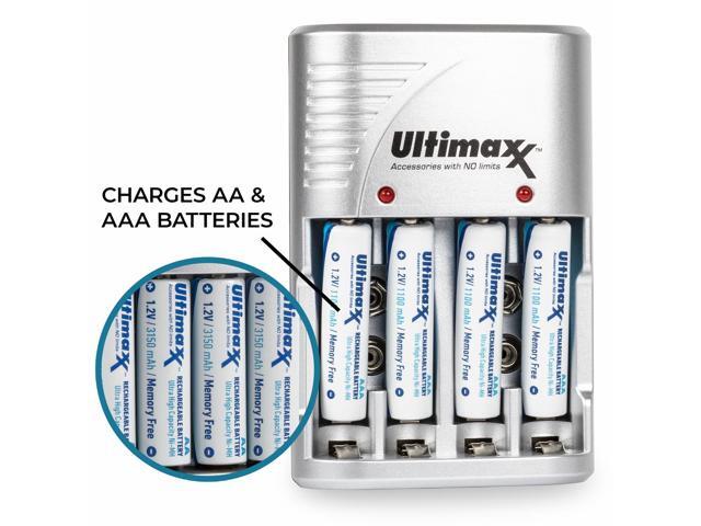 4X Rechargeable 3150mAh Ultra High Capacity AA NiMH Batteries with Charger