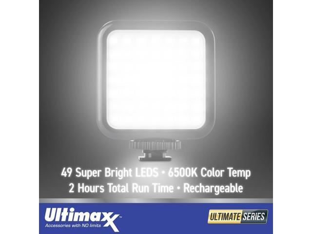 Ultimaxx Mini 49 LED Video Light - USB / Built-In Rechargeable Li-ion Battery