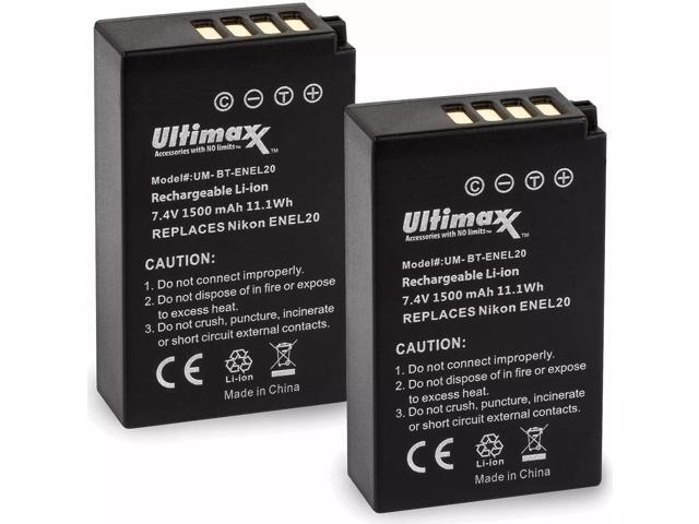 2x ENEL20 EN-EL20 Batteries & Charger for Nikon P1000, J1, J2, J3, S1, V3