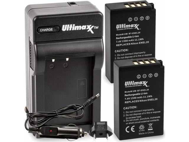 2x ENEL20 EN-EL20 Batteries & Charger for Nikon P1000, J1, J2, J3, S1, V3