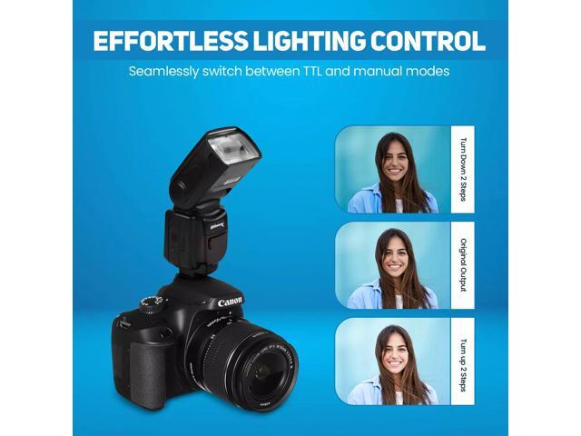 ULTIMAXX TTL Dedicated Slave Flash with LCD Swivel/Bounce & Case for Canon